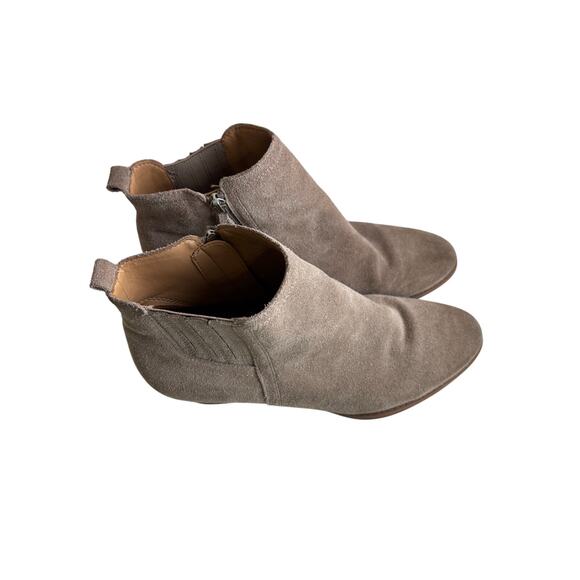 Franco Sarto Suede Leather Taupe Welton Wedge Heel Ankle Boot Size 10 - Picture 4 of 8